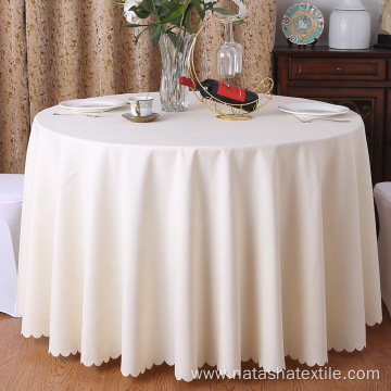 Restaurant hotel banquet round table round white tablecloth